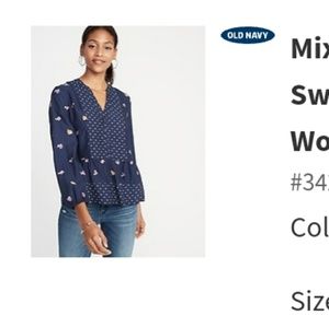 Women's mixed print boho swing top XL